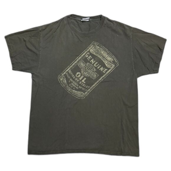 Harley Davidson Genuine‎ Oil T-Shirt Mens XL Green Panama Motorcycle Biker Y2K - Picture 1 of 7